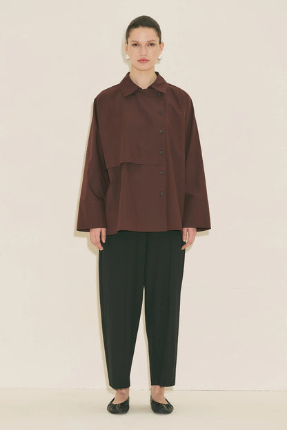 BARREL FABRIC TROUSERS Black