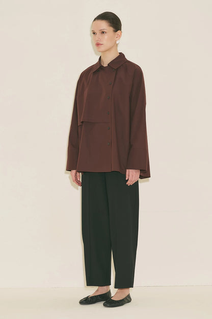 BARREL FABRIC TROUSERS Black