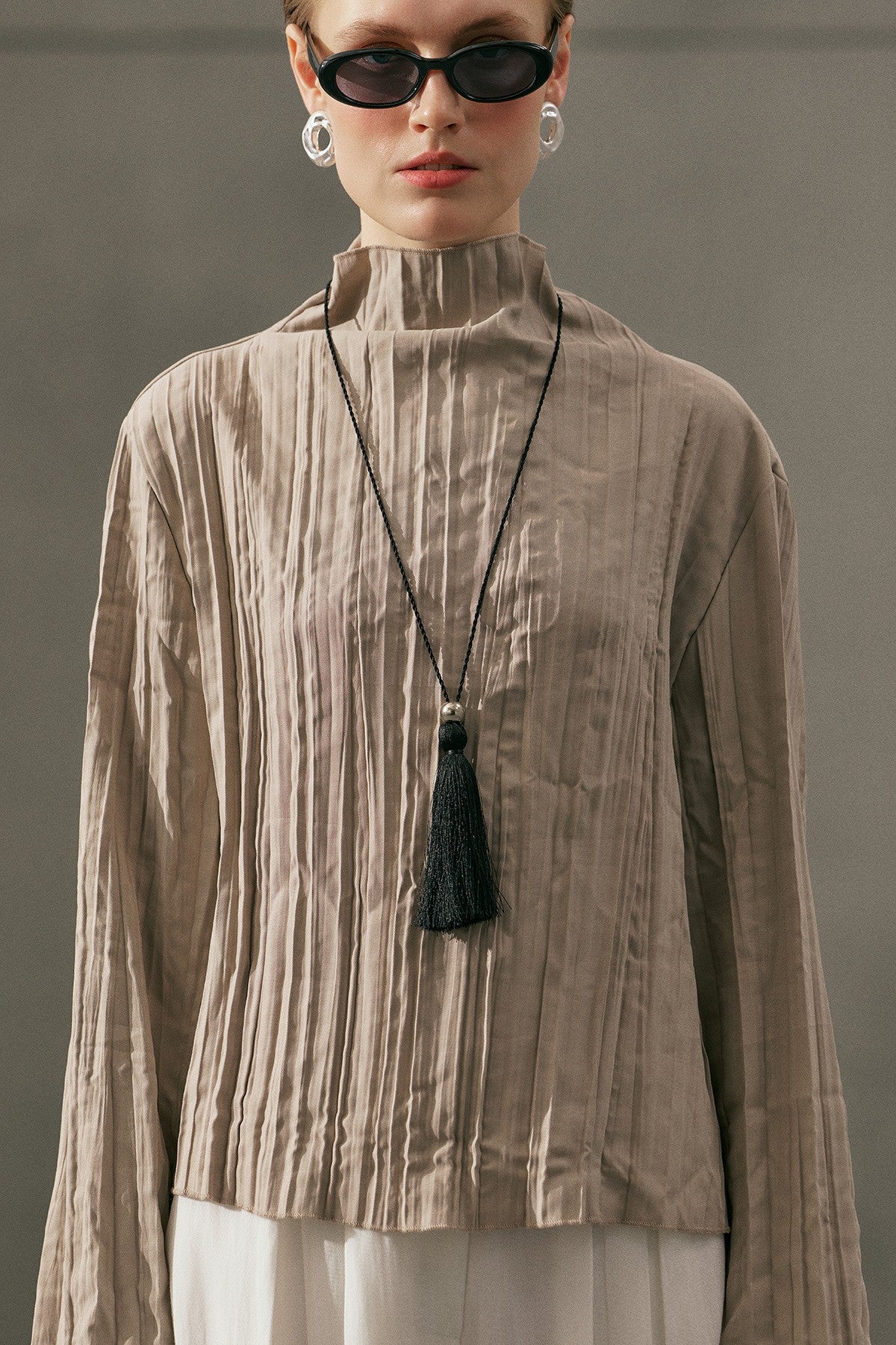 Crush Fabric Blouse Stone