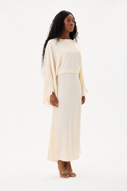 Tie Waist Dress Cream