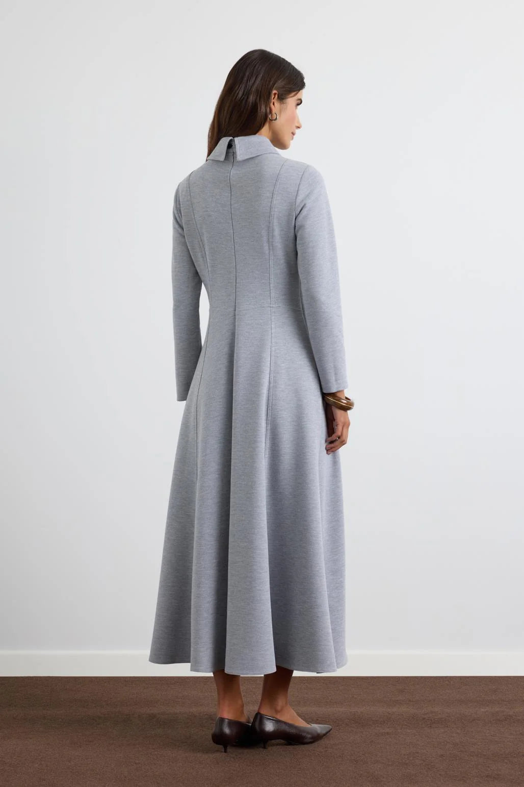 Wide Collar Dress Grey