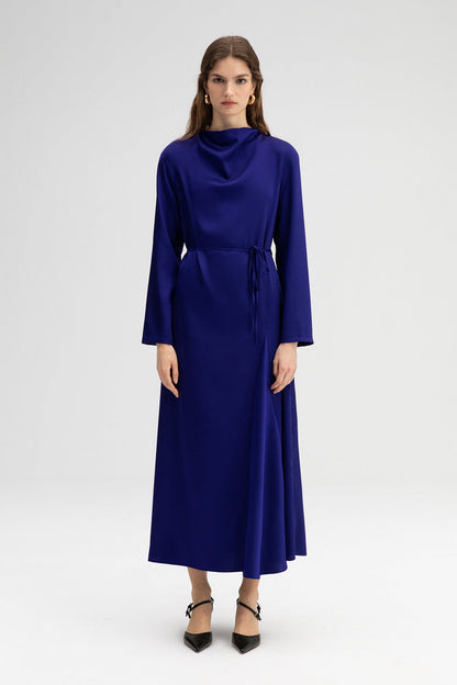 SATIN DRESS WITH BELT