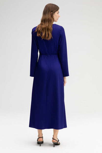 SATIN DRESS WITH BELT