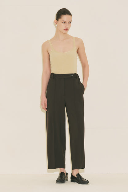 BARREL FABRIC TROUSERS Brown
