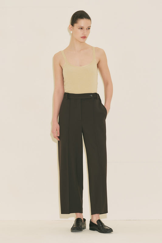 BARREL FABRIC TROUSERS Brown