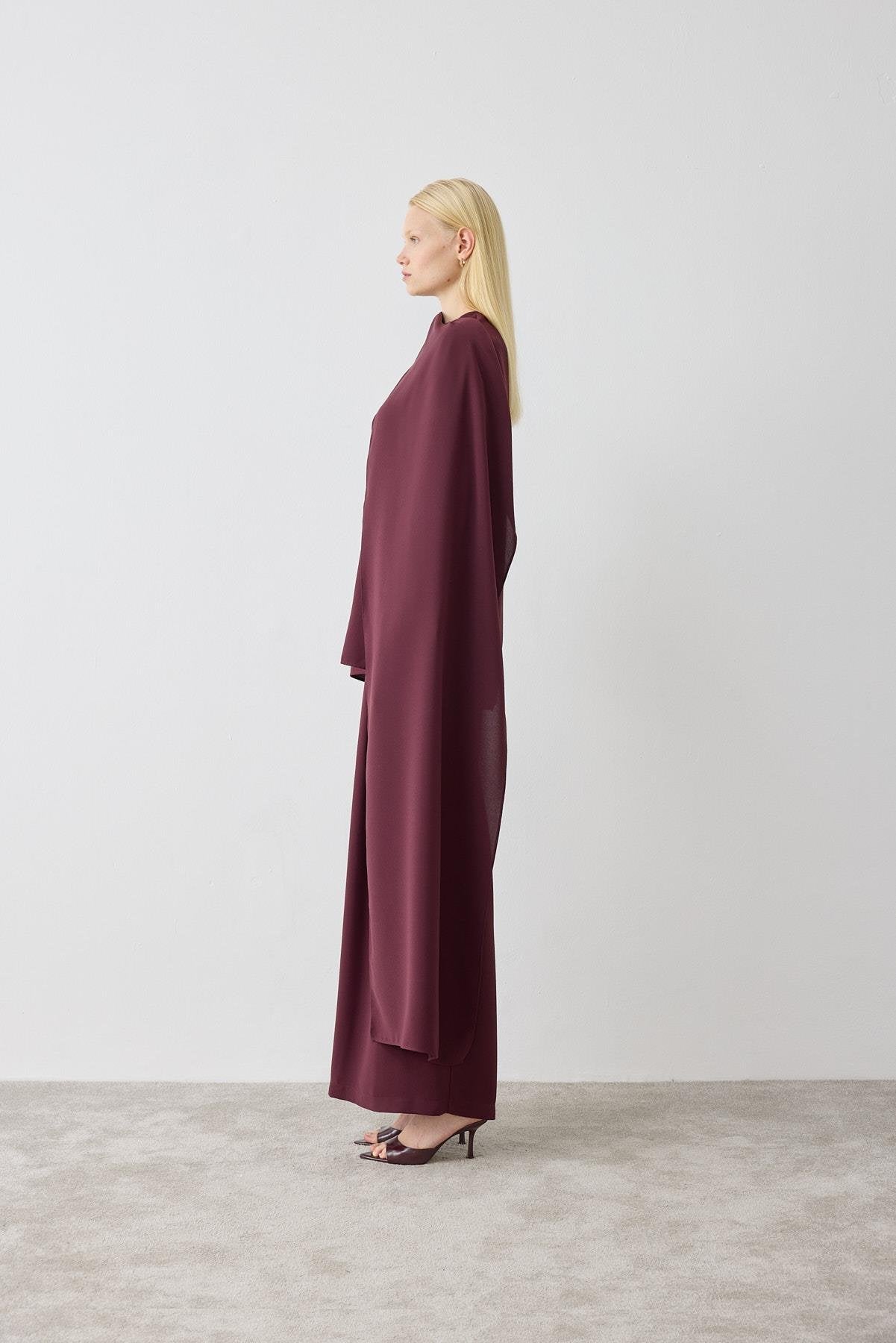 EVA CREPE SHAWL BLOUSE - PALAZZO PANTS SET