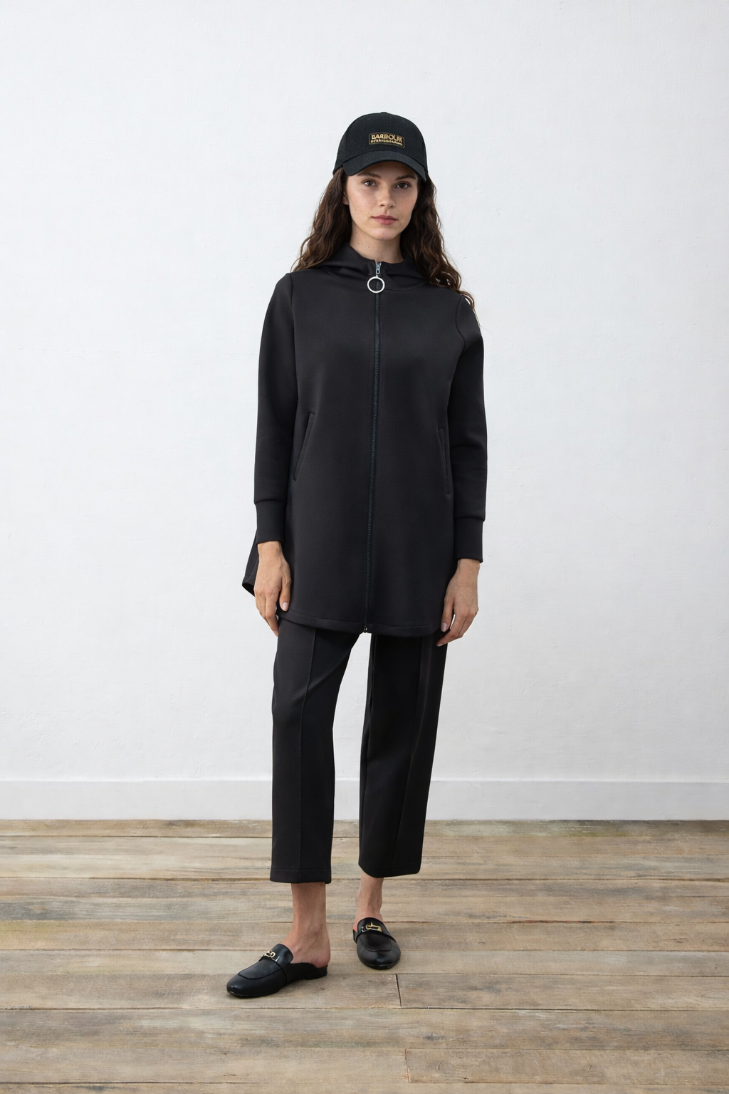 Scuba Zipped Hoodie Set Black