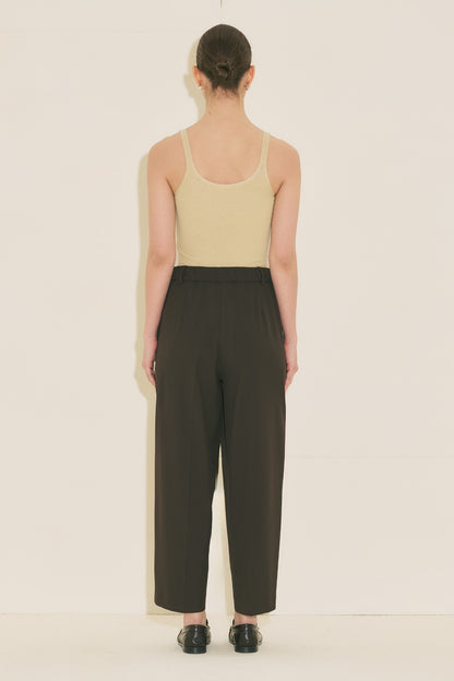 BARREL FABRIC TROUSERS Brown