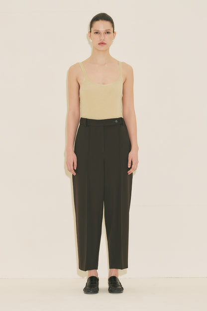 BARREL FABRIC TROUSERS Brown