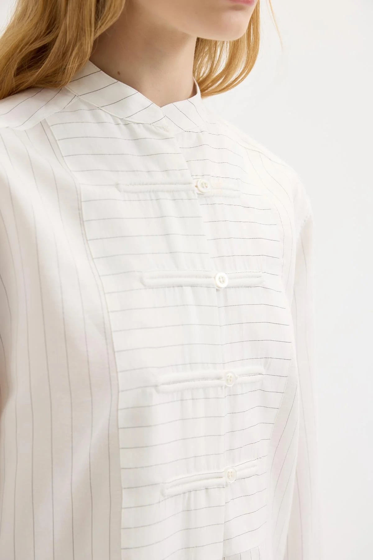 Dory Mandarin Blouse and Trousers Set Ecru