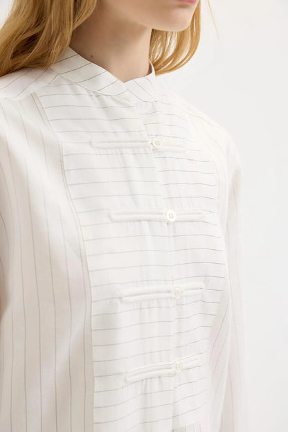 Dory Mandarin Blouse and Trousers Set Ecru