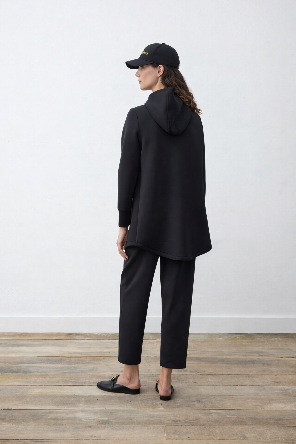 Scuba Zipped Hoodie Set Black