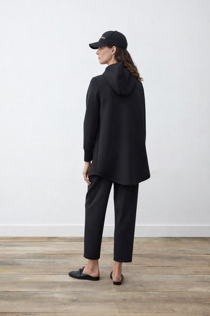 Scuba Zipped Hoodie Set Black