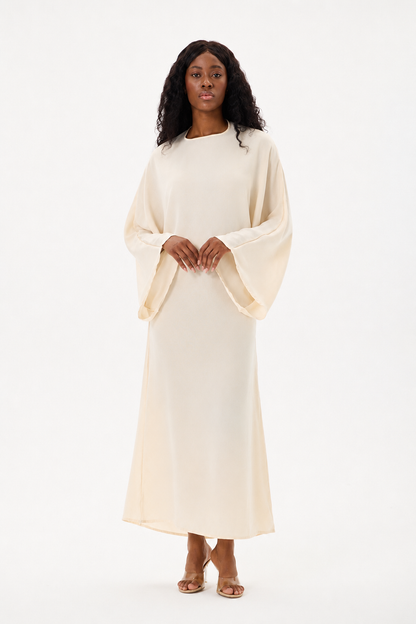Tie Waist Dress Cream