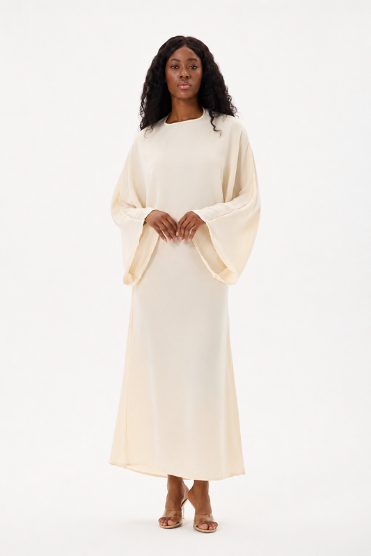 Tie Waist Dress Cream