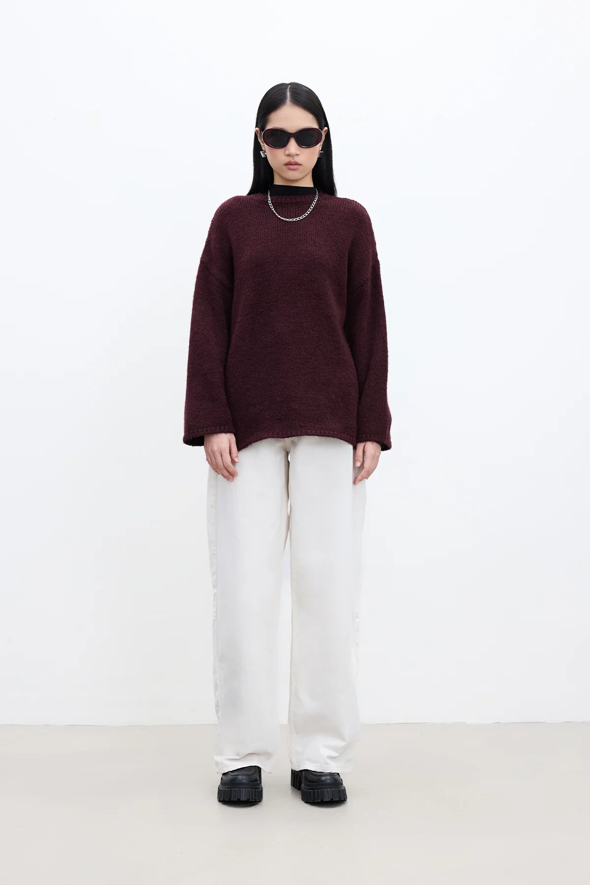 OVERSIZE SWEATER CLARET RED