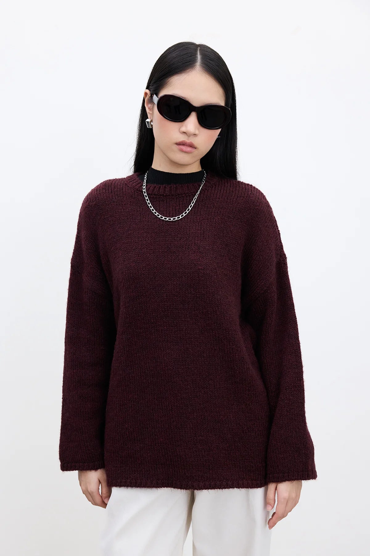 OVERSIZE SWEATER CLARET RED