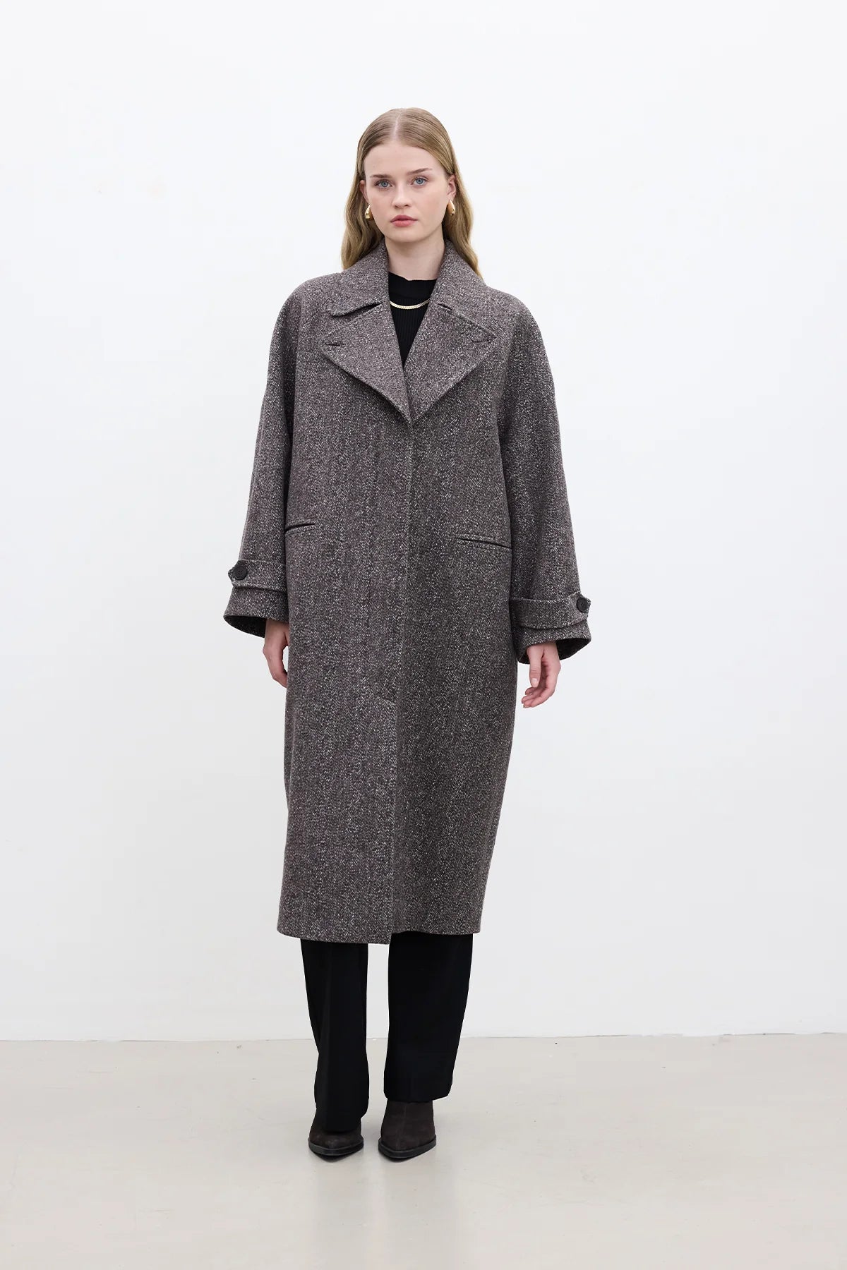 ASYMMETRIC CLOSURE CACHET COAT MINK