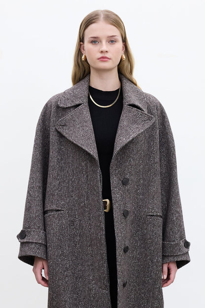 ASYMMETRIC CLOSURE CACHET COAT MINK