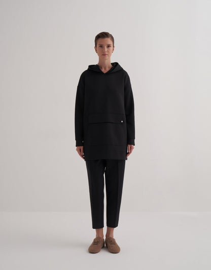 Scuba Sweatshirt with Kangaroo Pocket Black