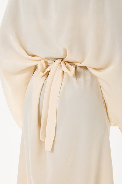 Tie Waist Dress Cream