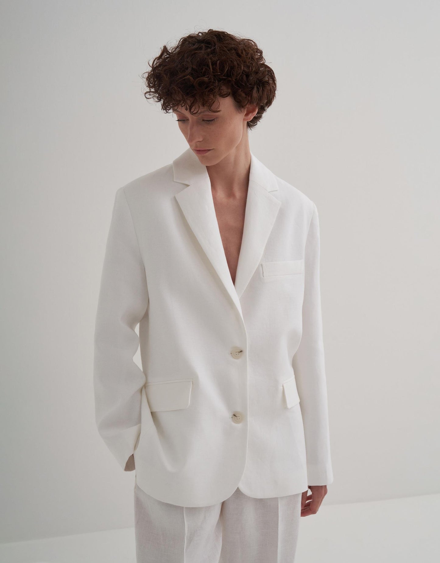 100% Linen Blazer Ecru