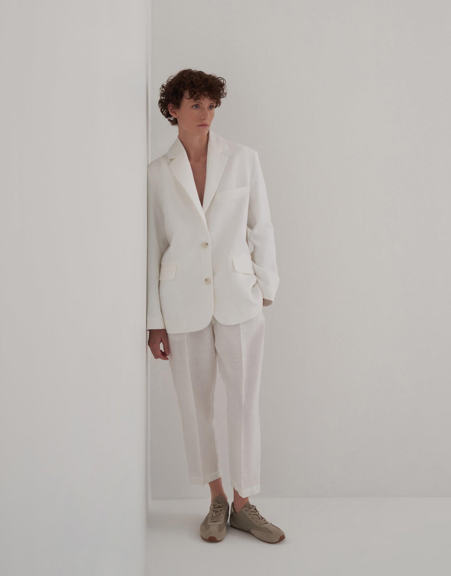 100% Linen Blazer Ecru