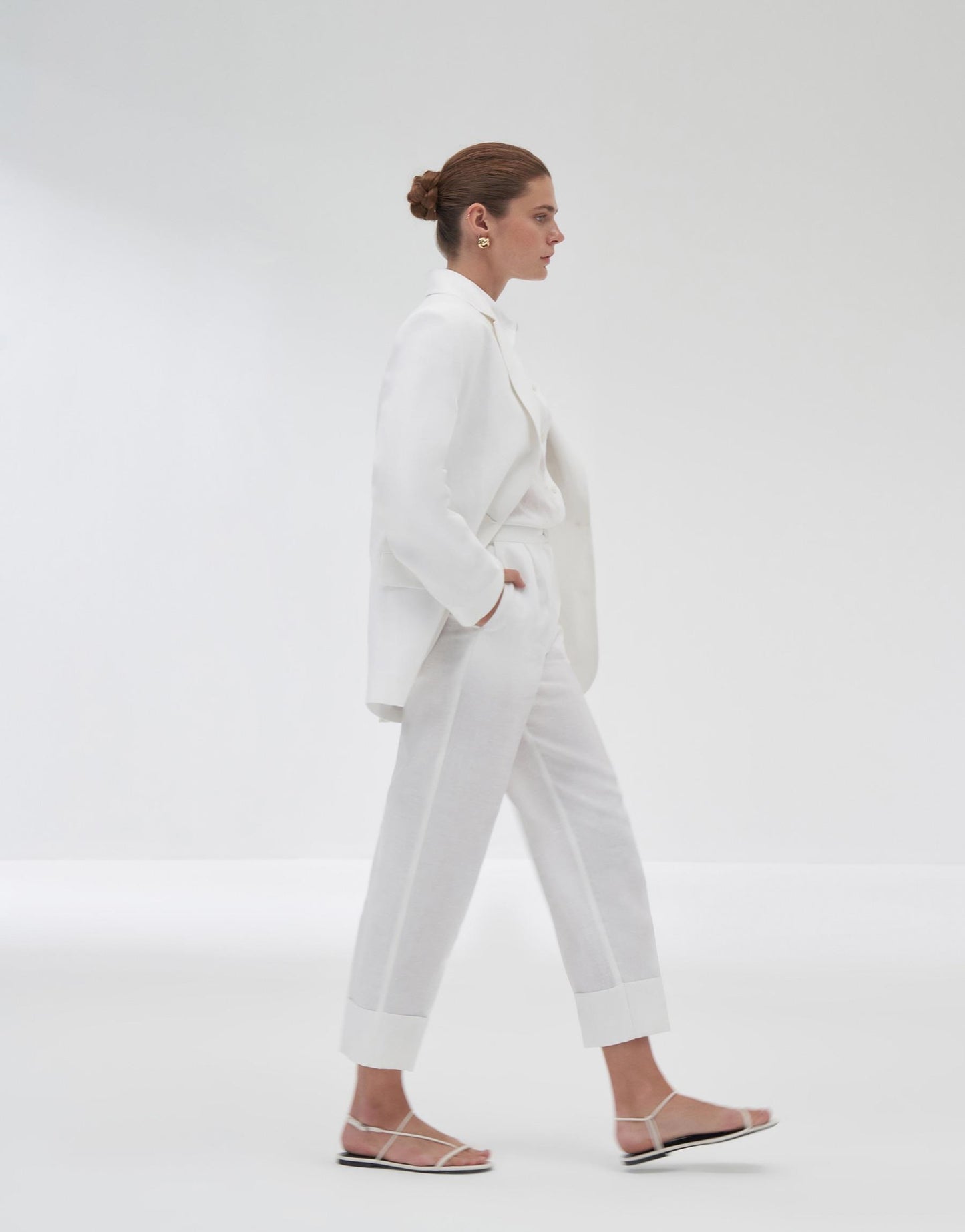 100% Linen Blazer Ecru