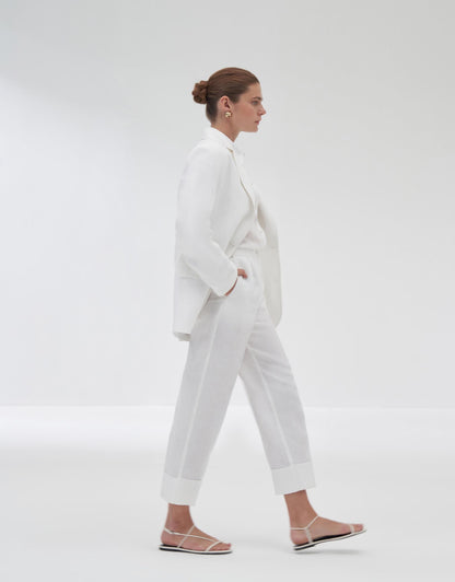 100% Linen Blazer Ecru