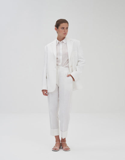 100% Linen Blazer Ecru