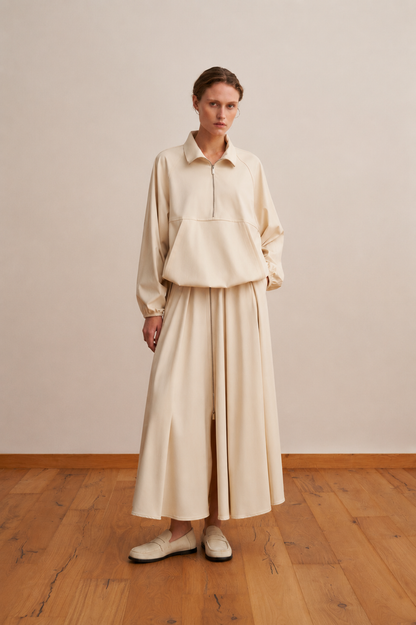 Technical Half Zipped Jacket Cream