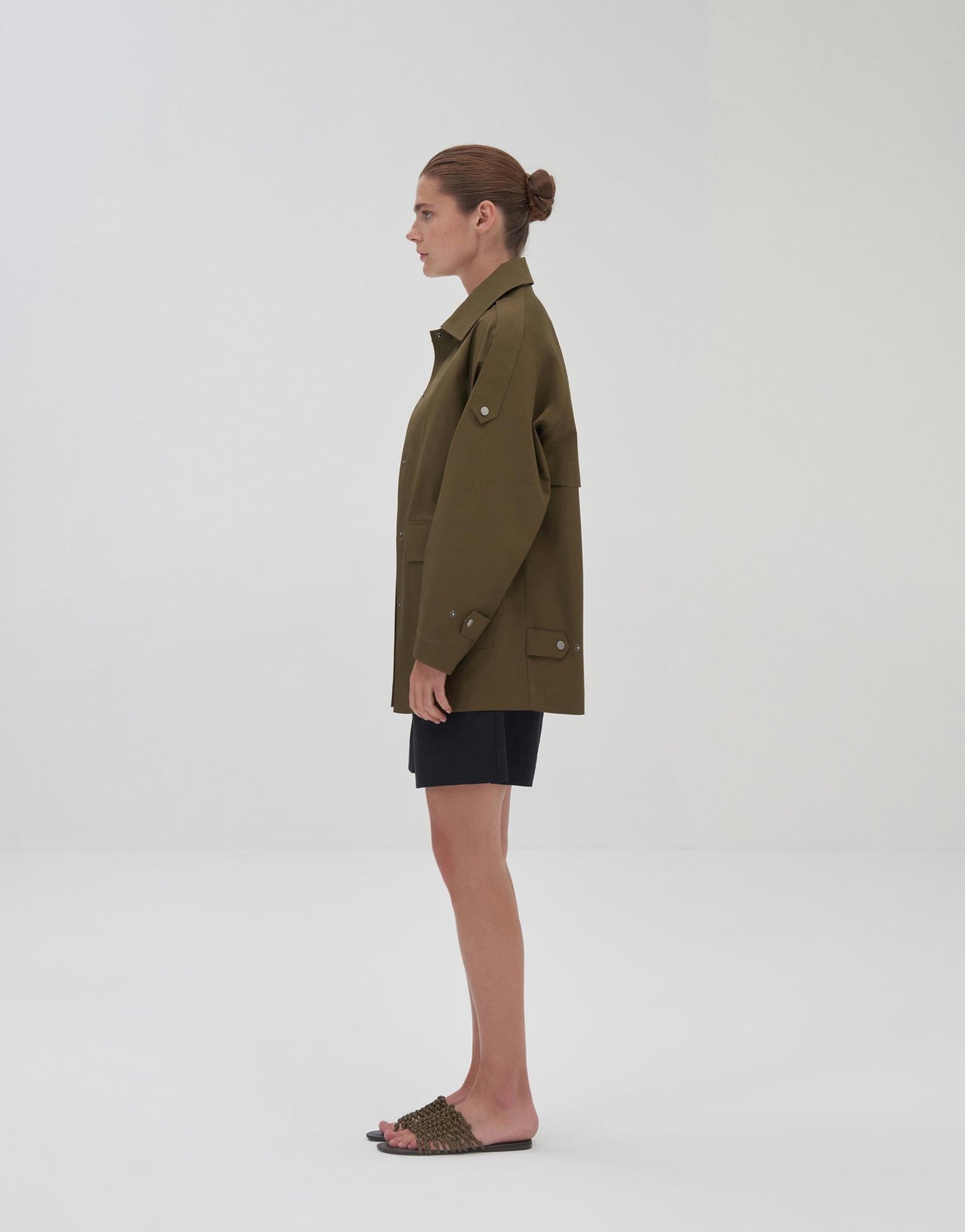 Snap Detail Jacket Khaki