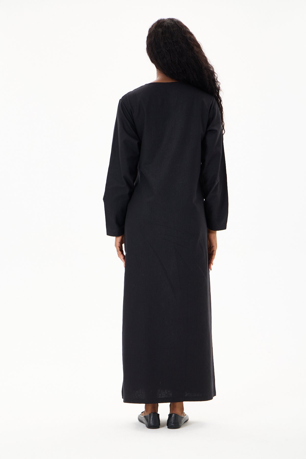 Evan Wrap Linen Dress Black