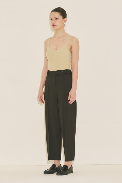 BARREL FABRIC TROUSERS Brown