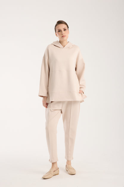 Scuba Hooded Set Soft Beige