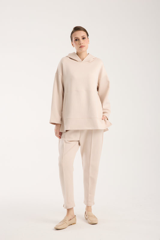 Scuba Hooded Set Soft Beige