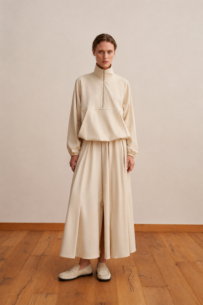 Technical Half Zipped Jacket Cream
