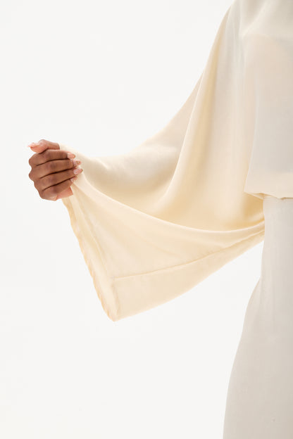 Tie Waist Dress Cream
