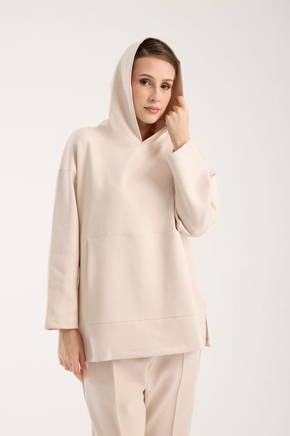 Scuba Hooded Set Soft Beige