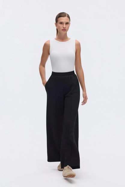 Modal Knit Asymmetrical Cut Co-Ord Set Black