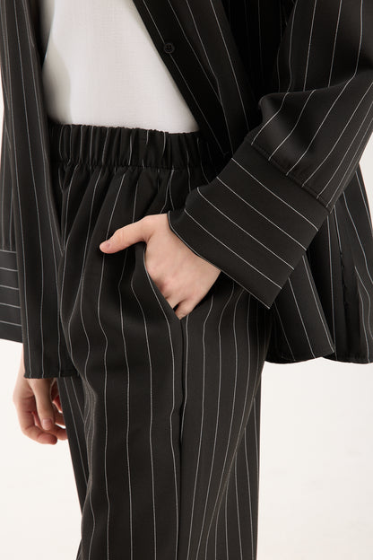 Dory Modal Blouse and Trousers Set Black