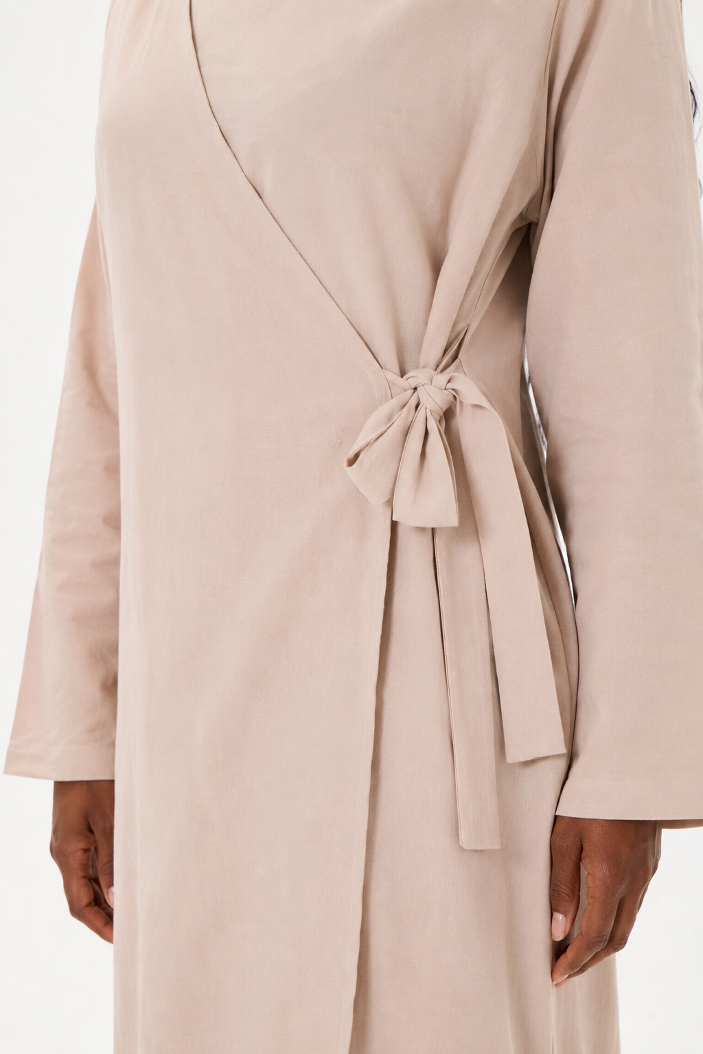 Evan Wrap Linen Dress Blush