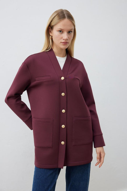 Marta Puf College Cardigan Maroon