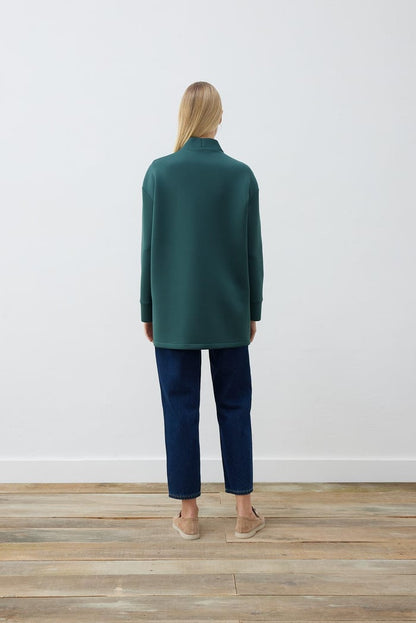 MARTA PUF COLLEGE CARDIGAN BULGARI GREEN