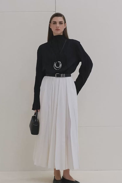 Crush Fabric Blouse Black
